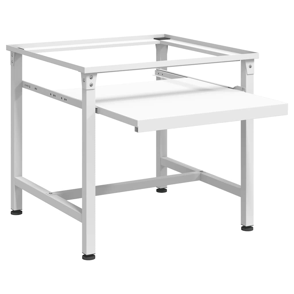 Suport mașină de spălat cu raft retractabil, alb