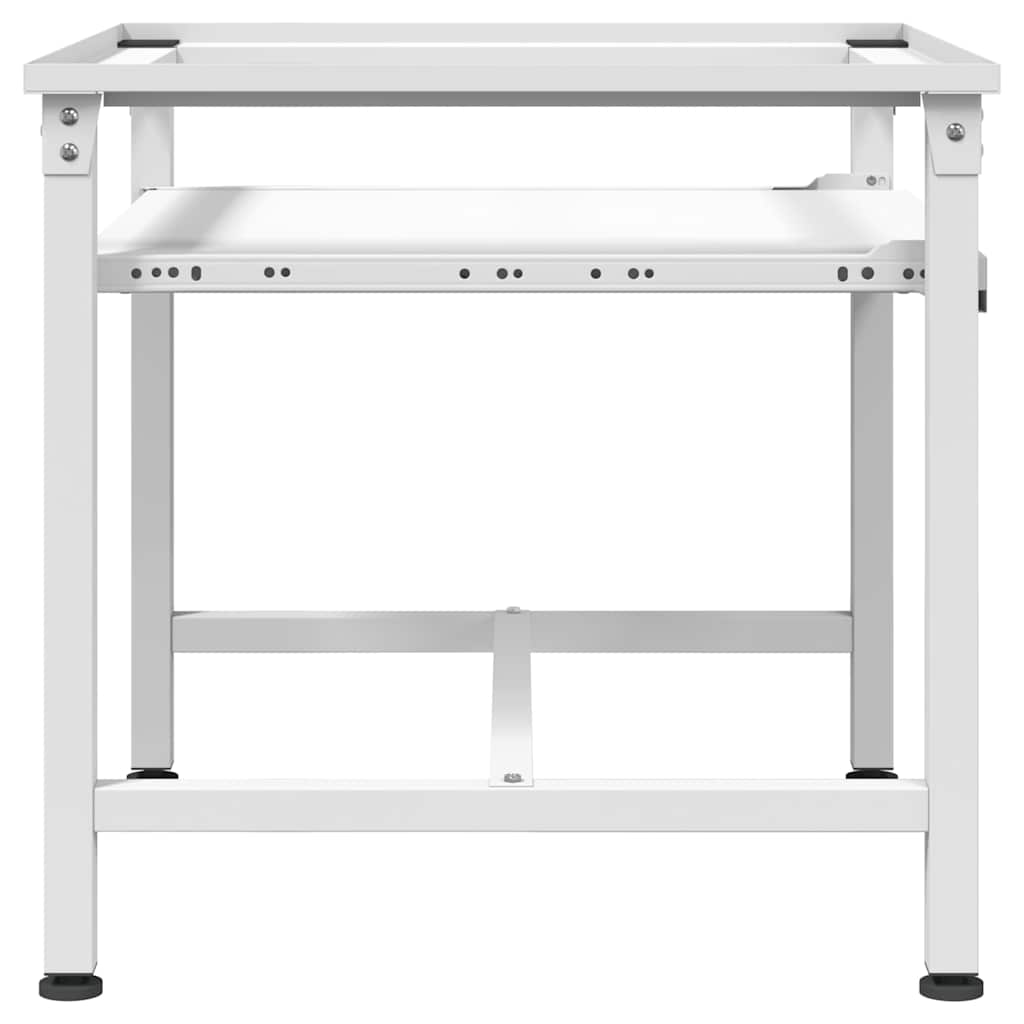 Suport mașină de spălat cu raft retractabil, alb