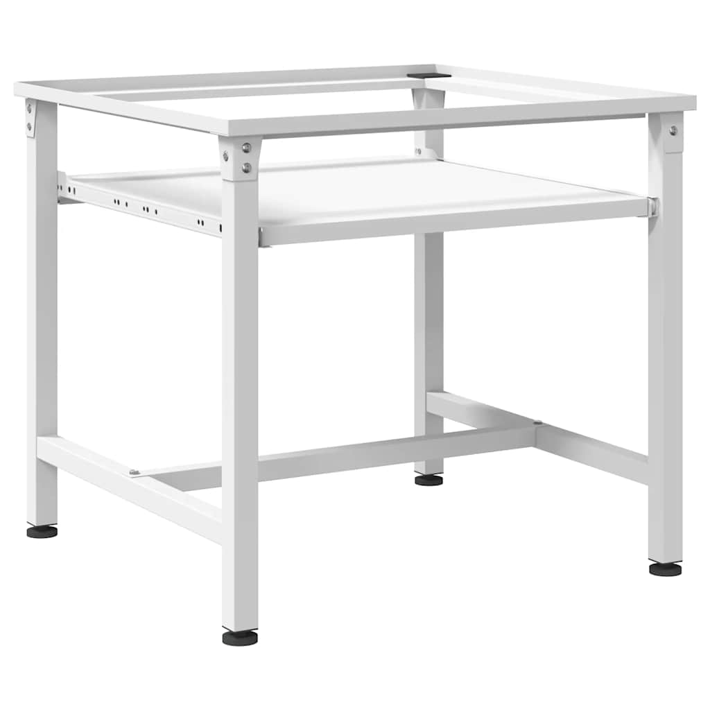 Suport mașină de spălat cu raft retractabil, alb