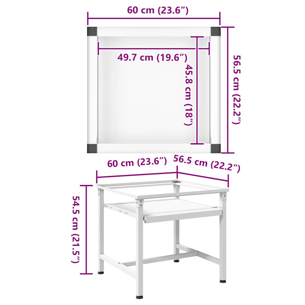 Suport mașină de spălat cu raft retractabil, alb