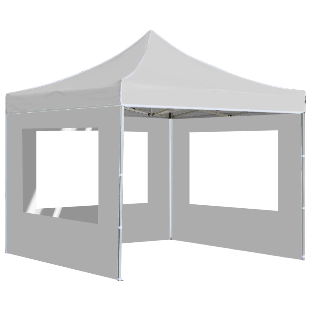 Cort de petrecere pliabil cu pereți, alb, 3 x 3 m, aluminiu