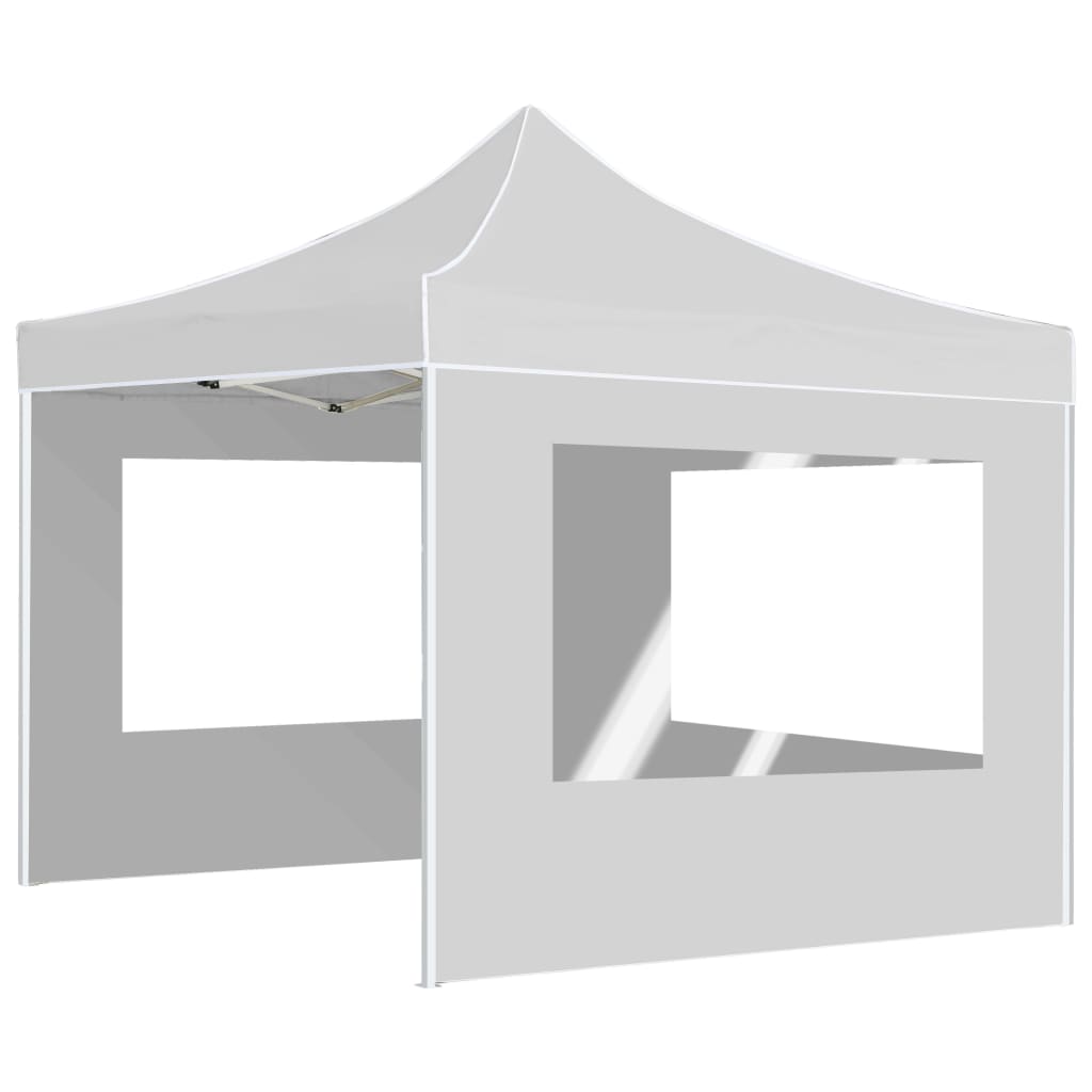 Cort de petrecere pliabil cu pereți, alb, 3 x 3 m, aluminiu