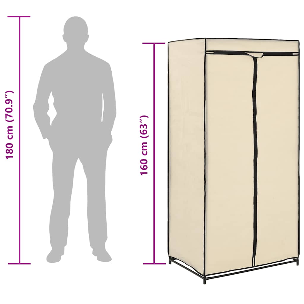 Șifoniere, 2 buc., crem, 75 x 50 x 160 cm