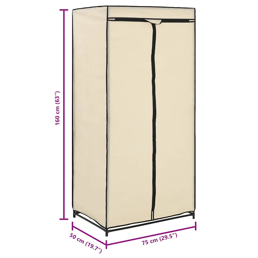 Șifoniere, 2 buc., crem, 75 x 50 x 160 cm