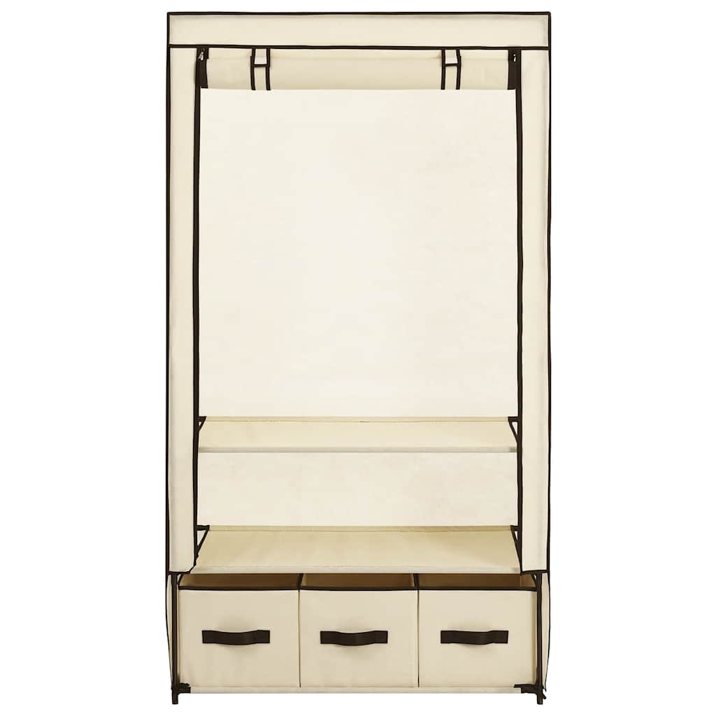 Șifonier, crem, 87 x 49 x 159 cm, material textil