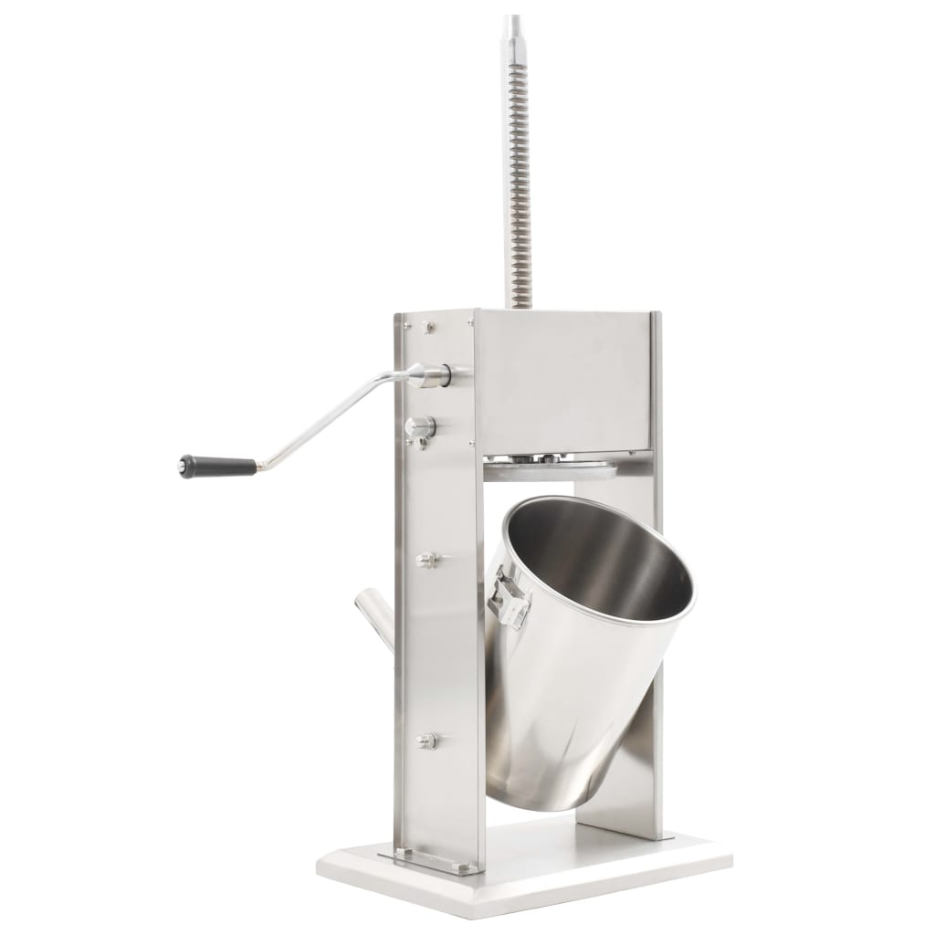 Aparat de umplut cârnați manual, argintiu, 10L, oțel inoxidabil