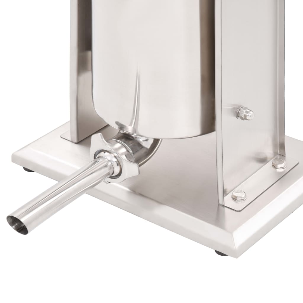 Aparat de umplut cârnați manual, argintiu, 10L, oțel inoxidabil