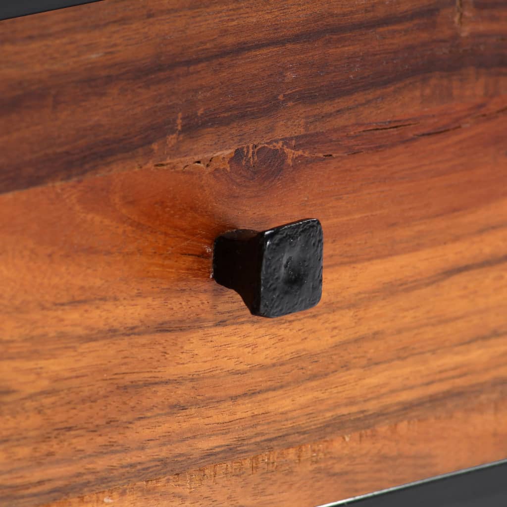 Comodă TV, 120 x 30 x 40 cm, lemn masiv reciclat și oțel