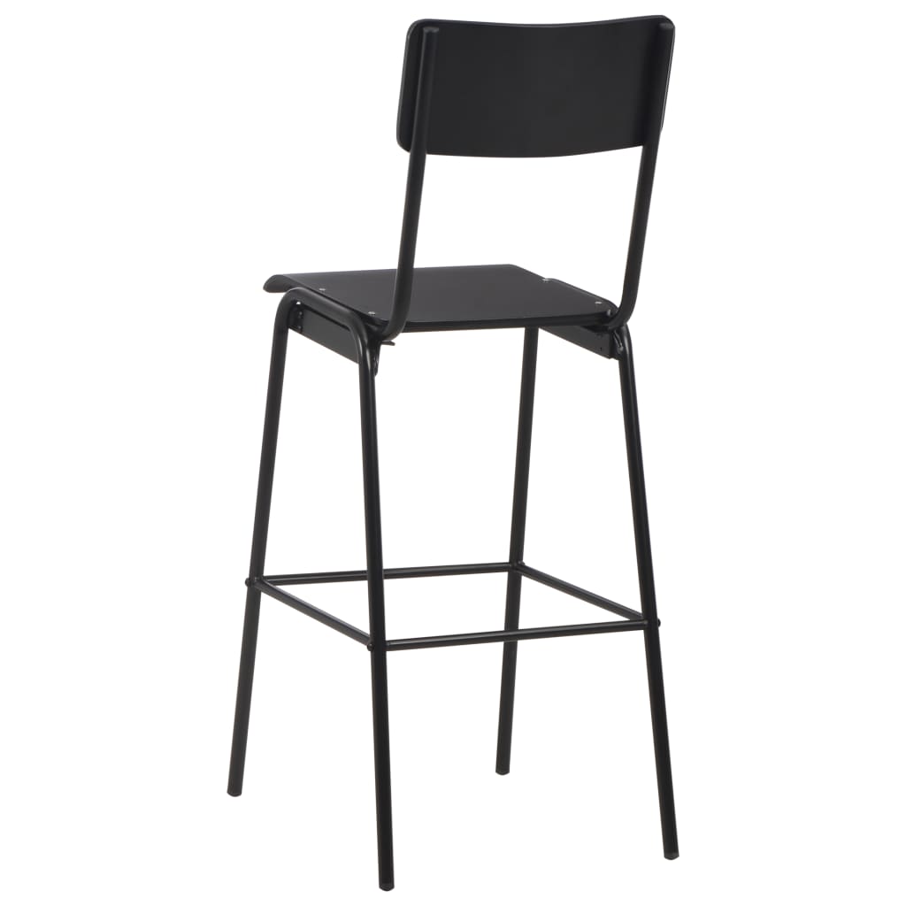 Set mobilier de bar, 3 piese, negru, oțel