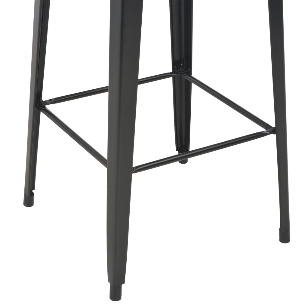 Set mobilier de bar, 3 piese, negru, oțel