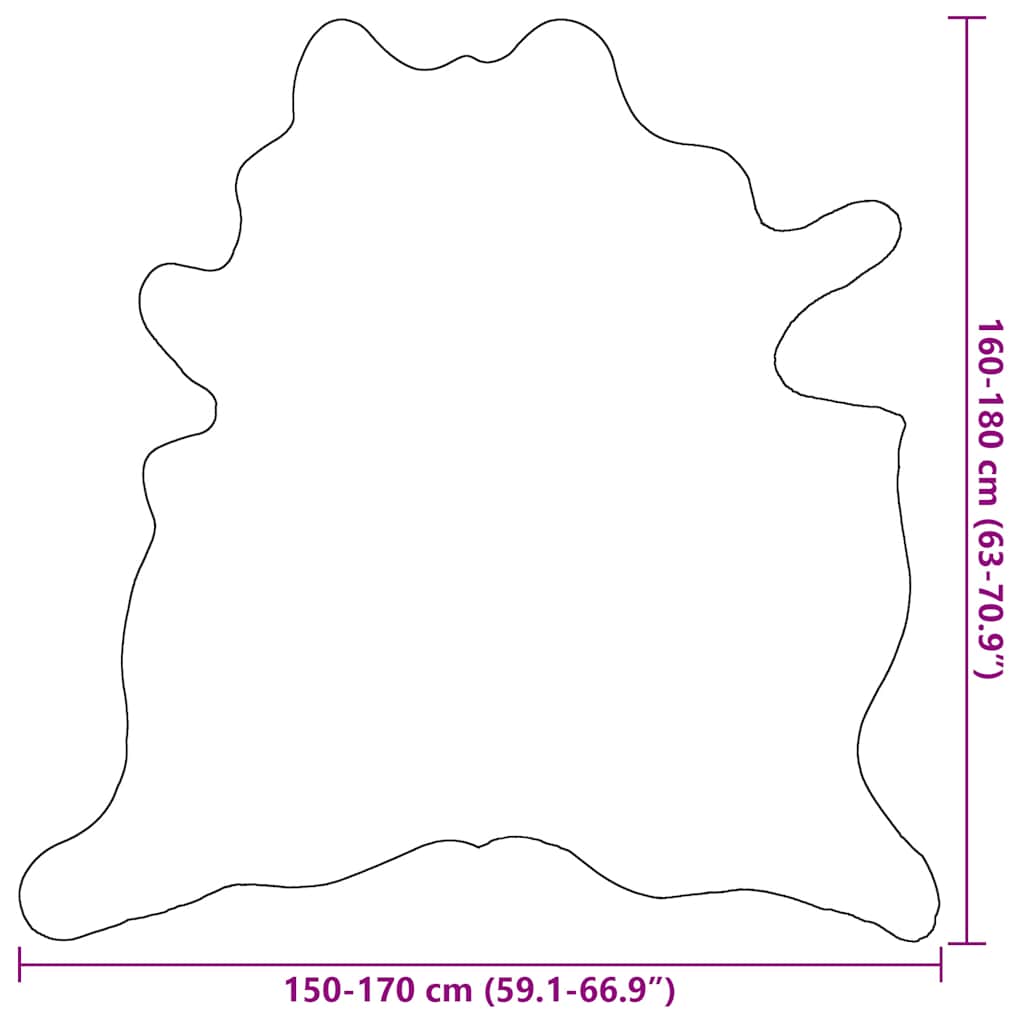 Covor din piele de vită, negru și alb, 150x170 cm