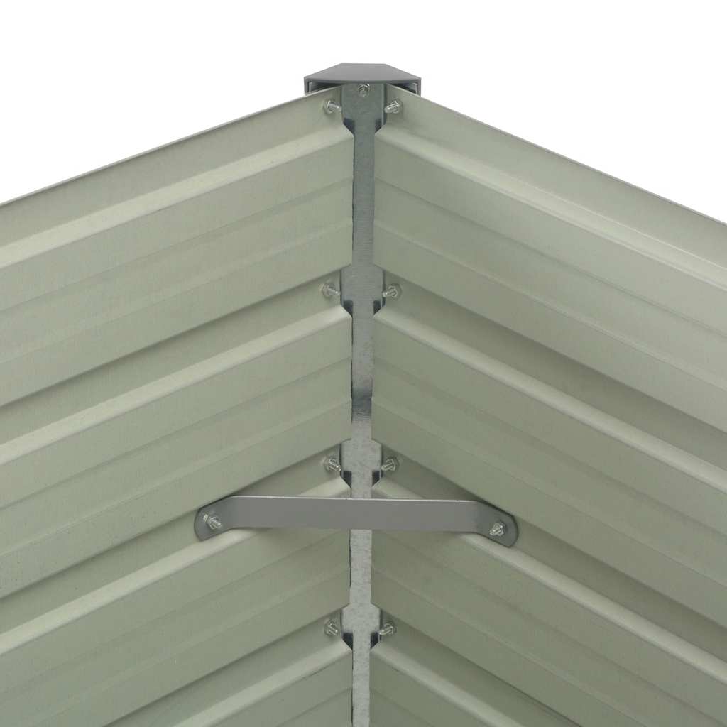 Strat înălțat de grădină, maro, 100x100x77 cm, oțel galvanizat