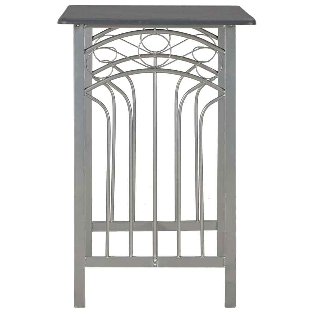 Set mobilier de bar, 3 piese, antracit, lemn și oțel