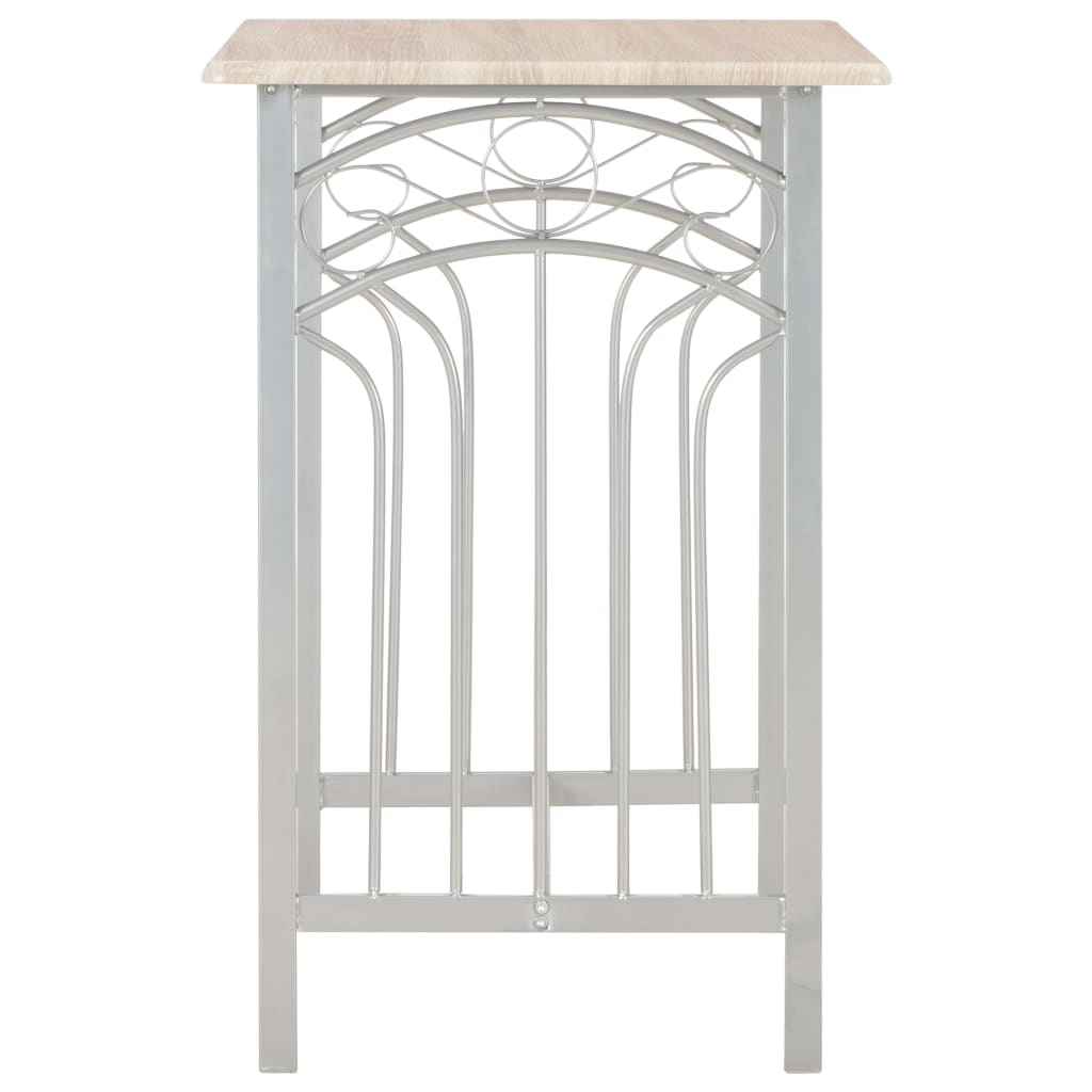 Set mobilier de bar, 3 piese, lemn și oțel