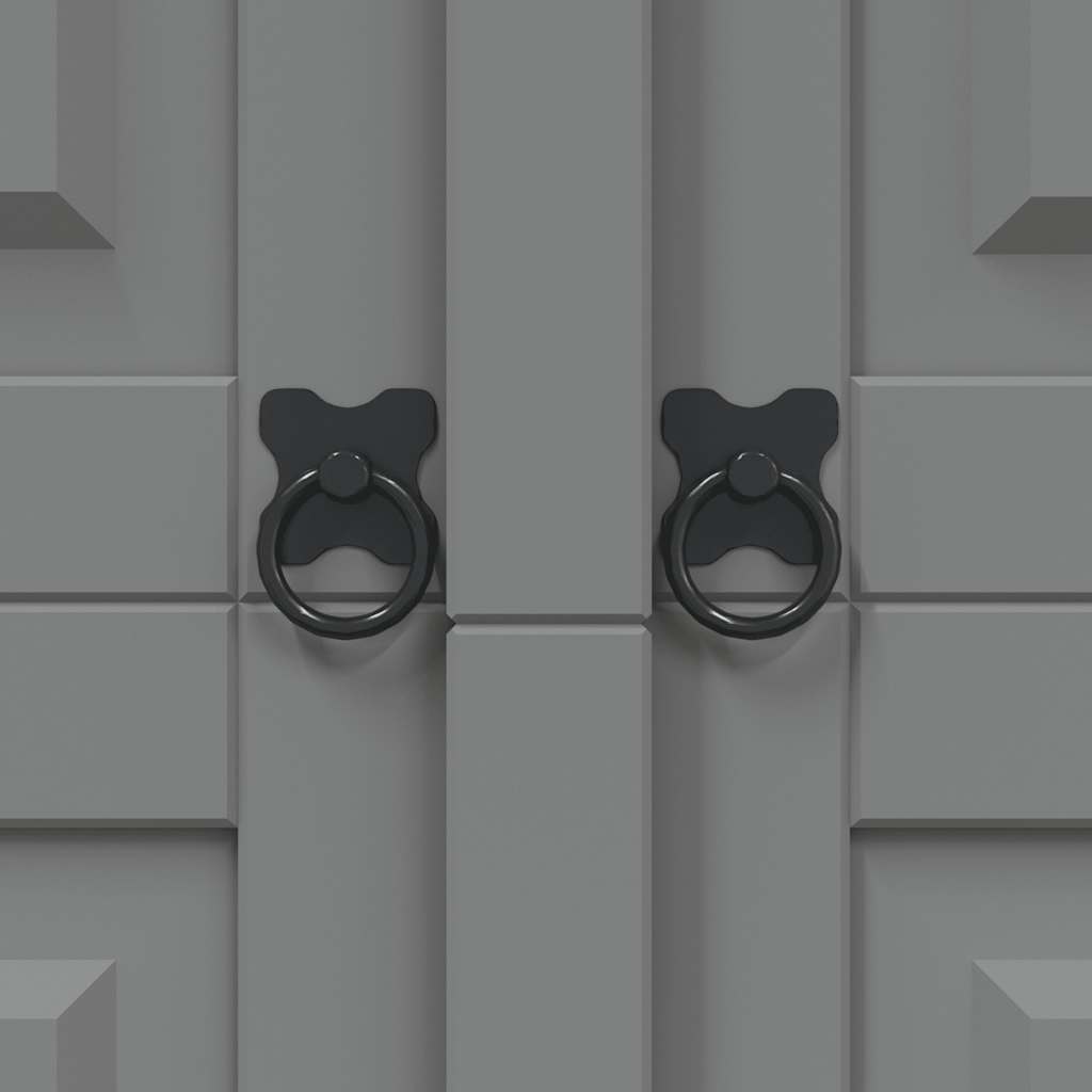 Șifonier, gri, lemn de pin mexican, 2 uși, gama Corona