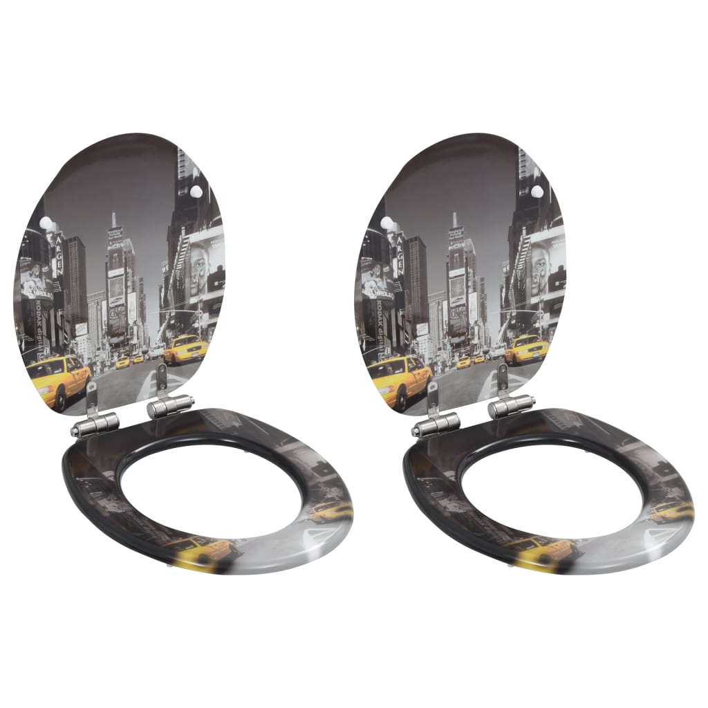 Capace WC cu închidere silențioasă 2 buc. MDF design New York