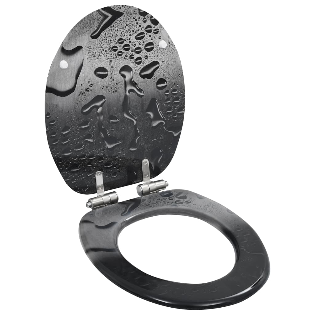 Capace WC închidere silențioasă 2 buc. MDF design picătură apă