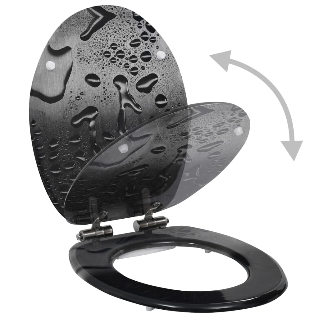 Capace WC închidere silențioasă 2 buc. MDF design picătură apă