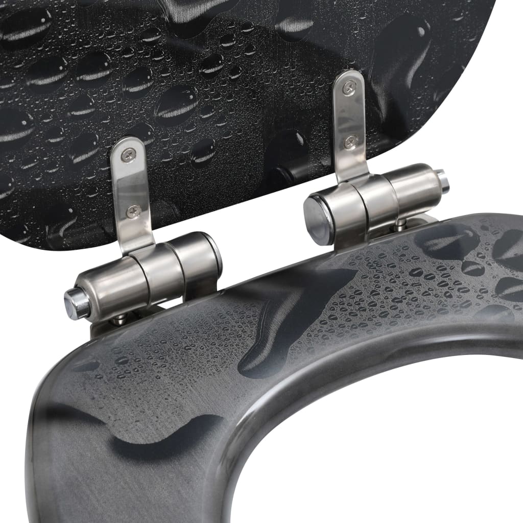 Capace WC închidere silențioasă 2 buc. MDF design picătură apă