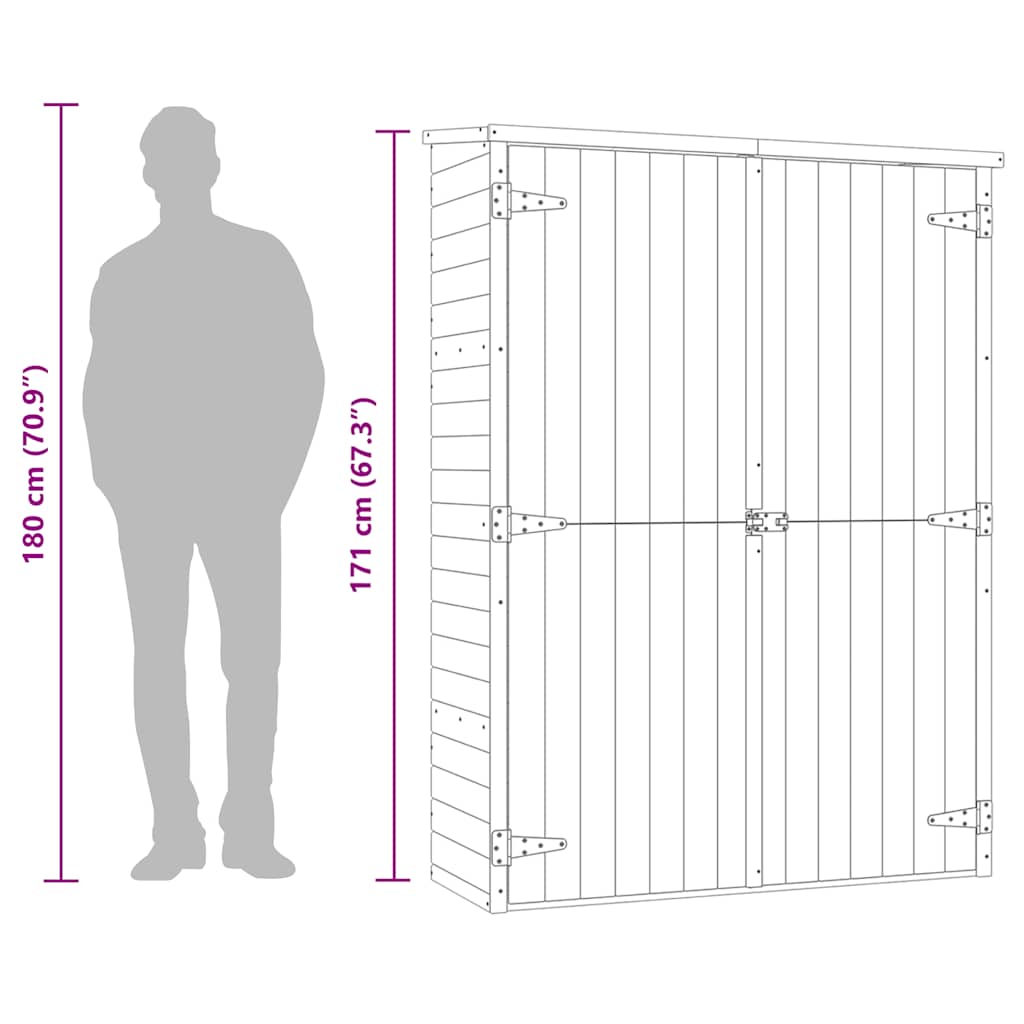 Magazie unelte de grădină, 163x50x171 cm, lemn pin tratat