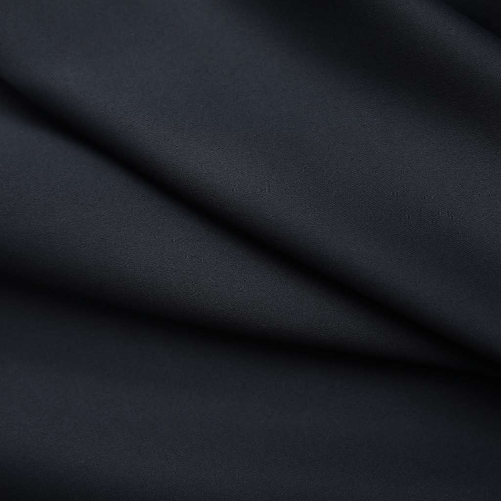 Draperii opace cu cârlige, 2 buc., negru, 140 x 225 cm