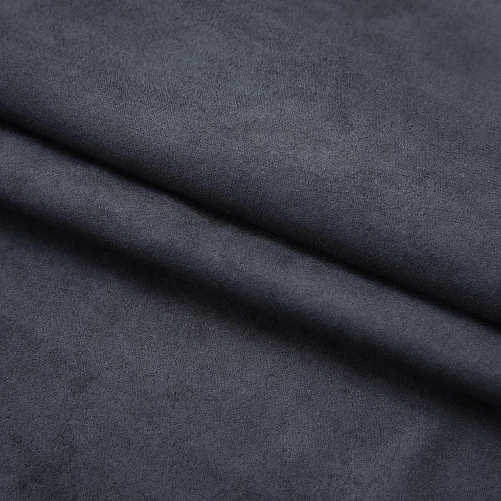 Draperii opace cu cârlige, 2 buc., antracit, 140 x 225 cm