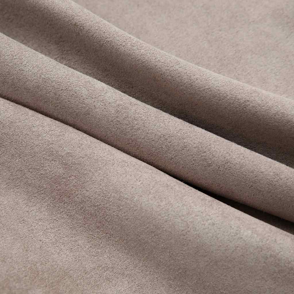 Draperii opace cu inele metalice, 2 buc., gri taupe, 140x175 cm