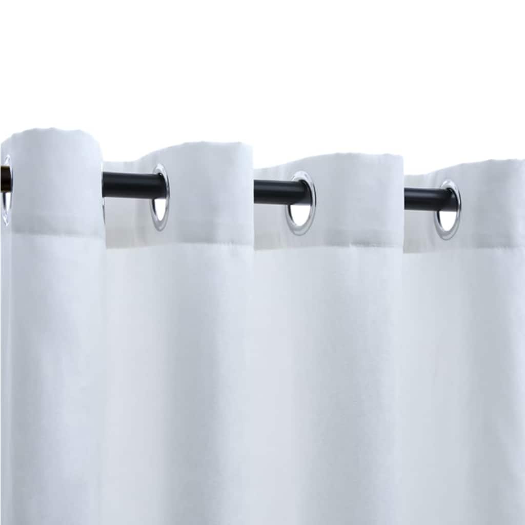 Draperii opace cu inele metalice 2 buc. alb-ivoriu 140x225 cm