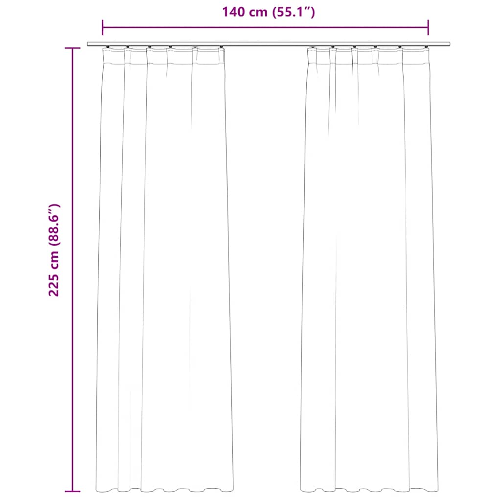 Draperii opace 2 buc. roz antichizat 140x225 cm catifea cârlige