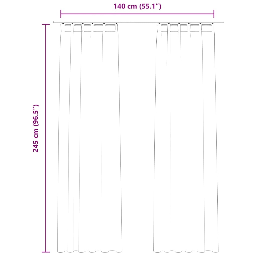 Draperii opace 2 buc. roz antichizat 140x245 cm catifea cârlige