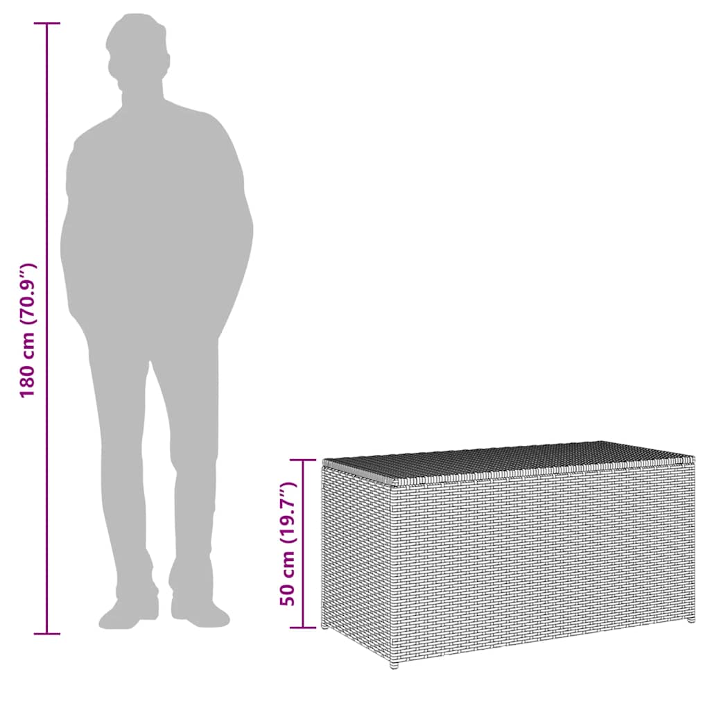 Ladă de depozitare de grădină, gri, 100x50x50 cm, poliratan