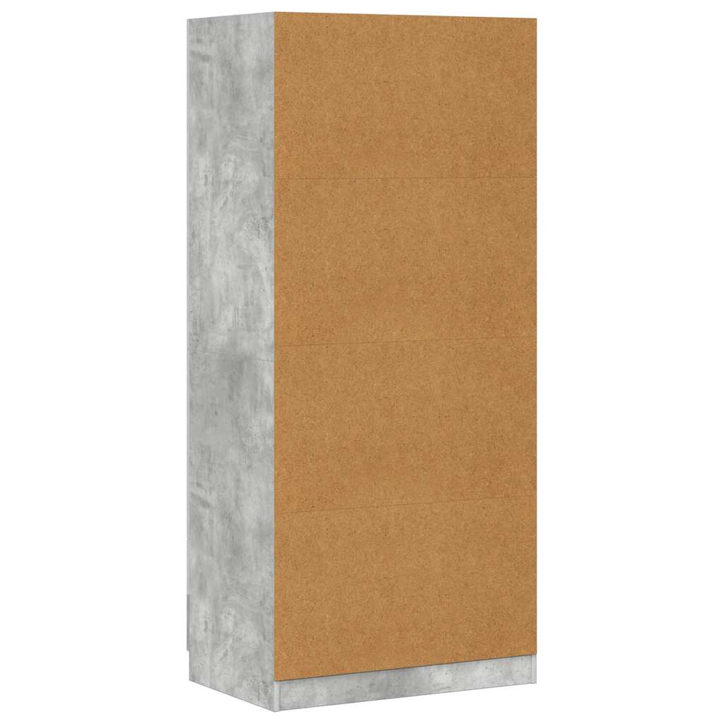 Șifonier, gri beton, 80x52x180 cm, lemn prelucrat