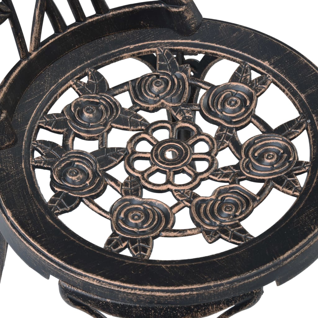 Scaune de bistro, 2 buc., bronz, aluminiu turnat