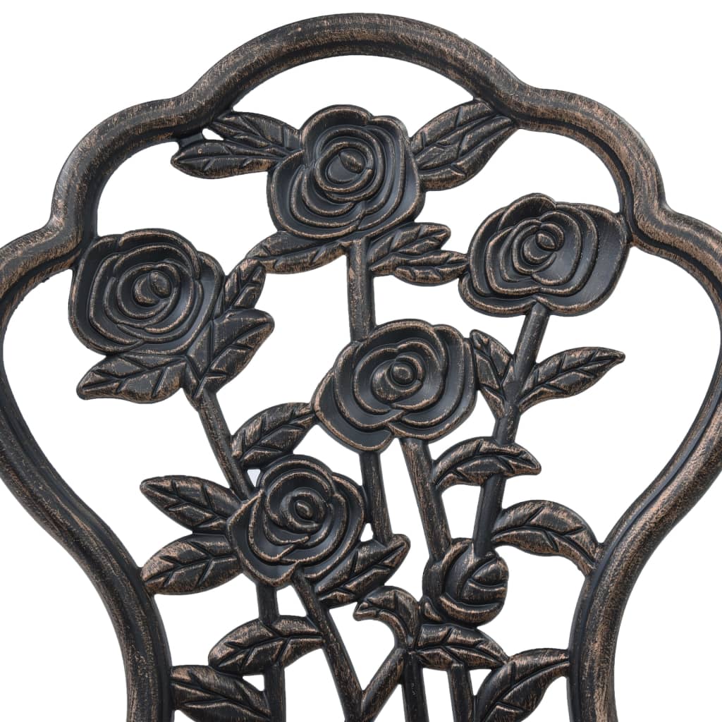 Scaune de bistro, 2 buc., bronz, aluminiu turnat