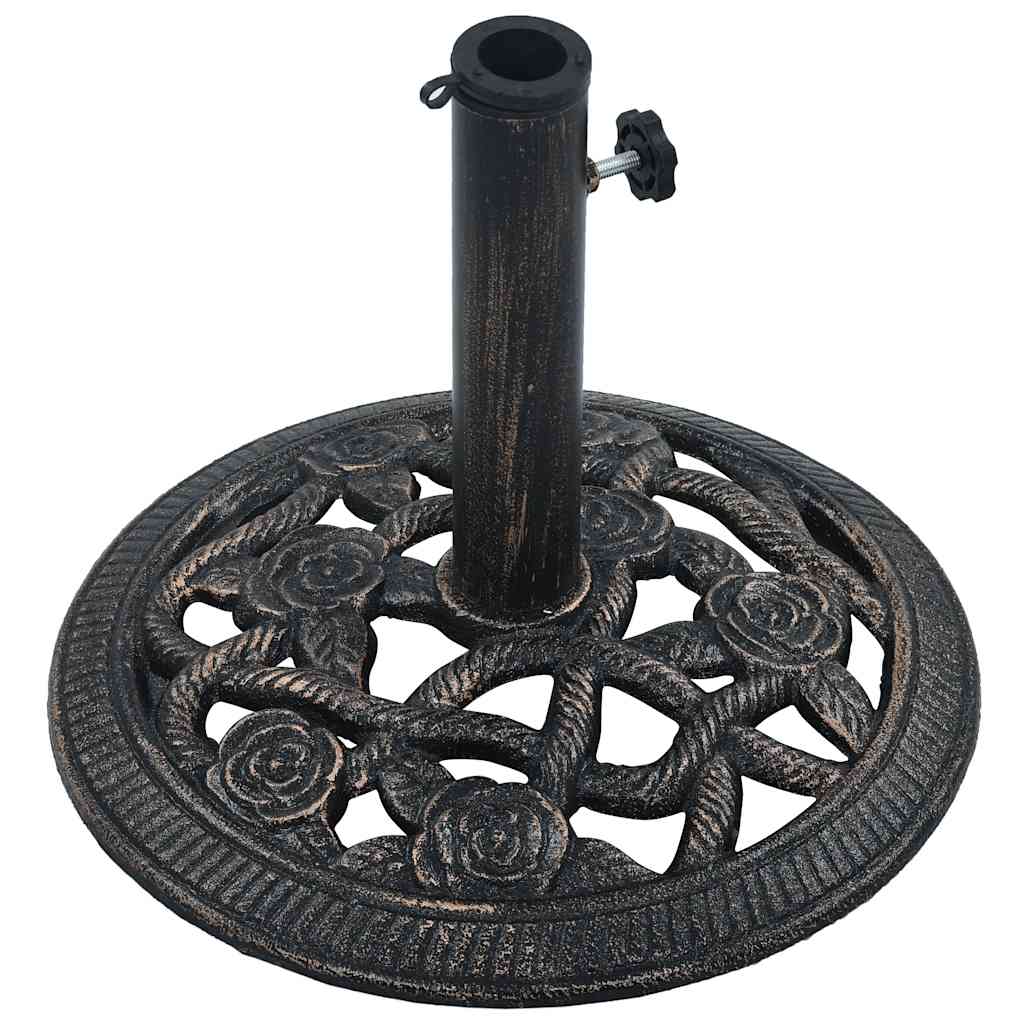 Suport de umbrelă, negru și bronz, 9 kg, fontă, 40 cm