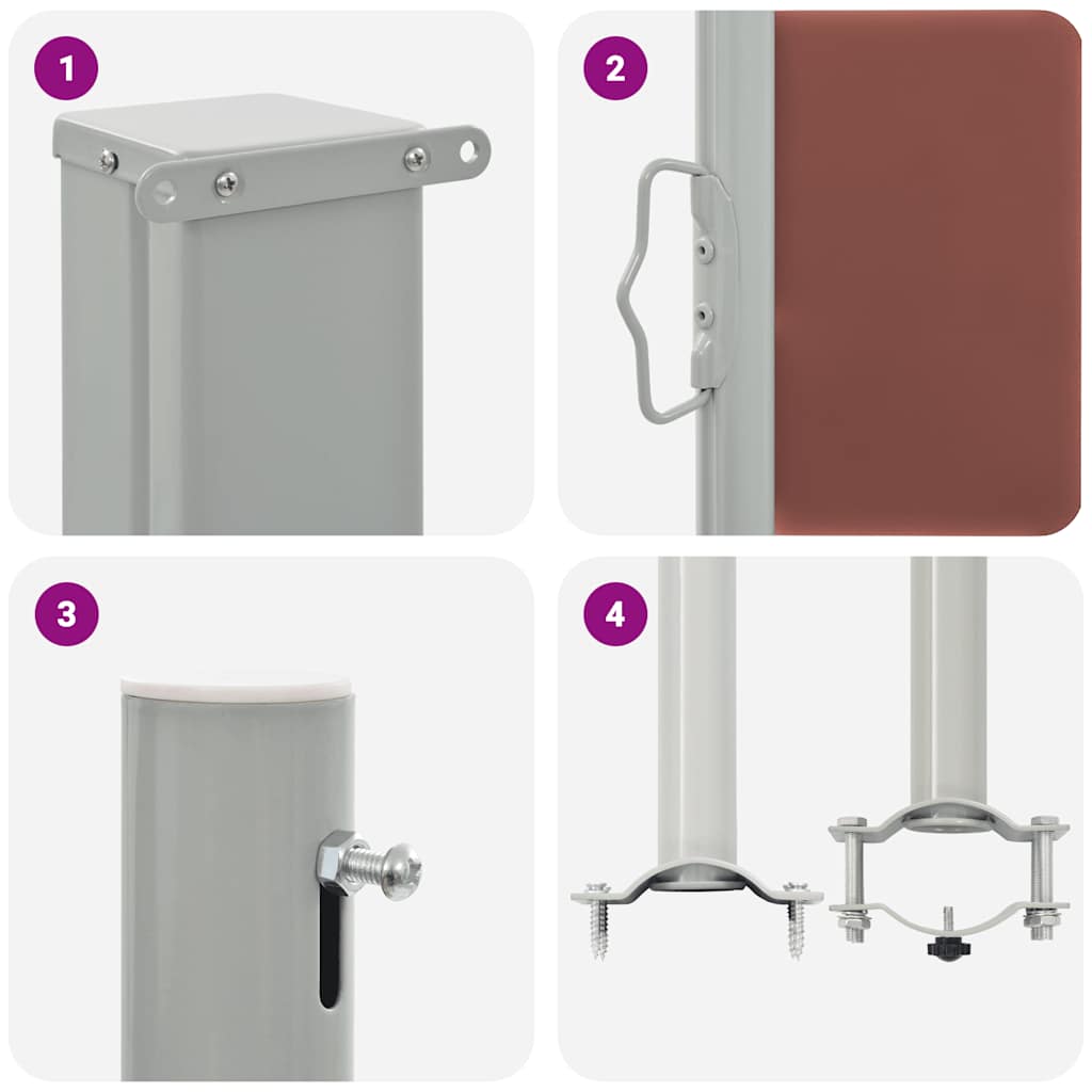 Copertină laterală retractabilă de terasă, maro, 100 x 300 cm