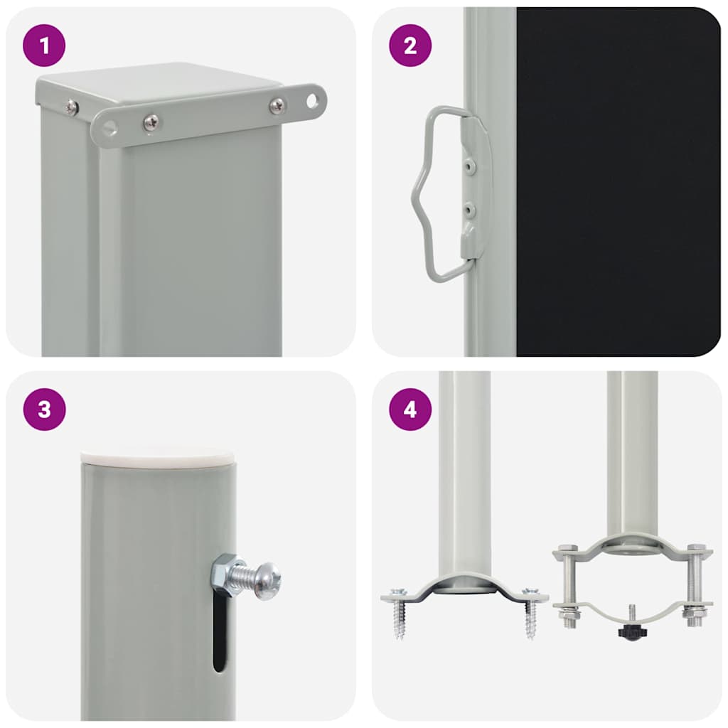 Copertină laterală retractabilă de terasă, negru, 60 x 300 cm