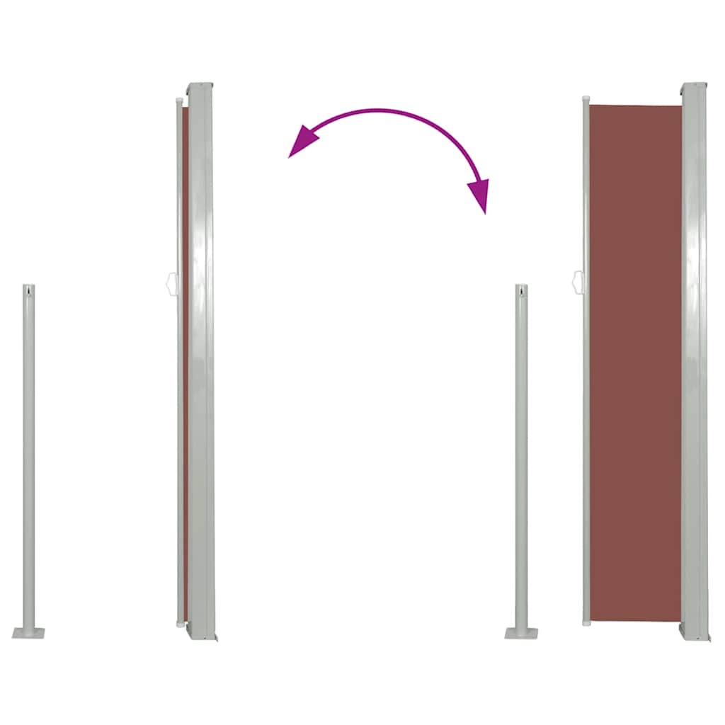 Copertină laterală retractabilă de terasă, maro, 120 x 500 cm