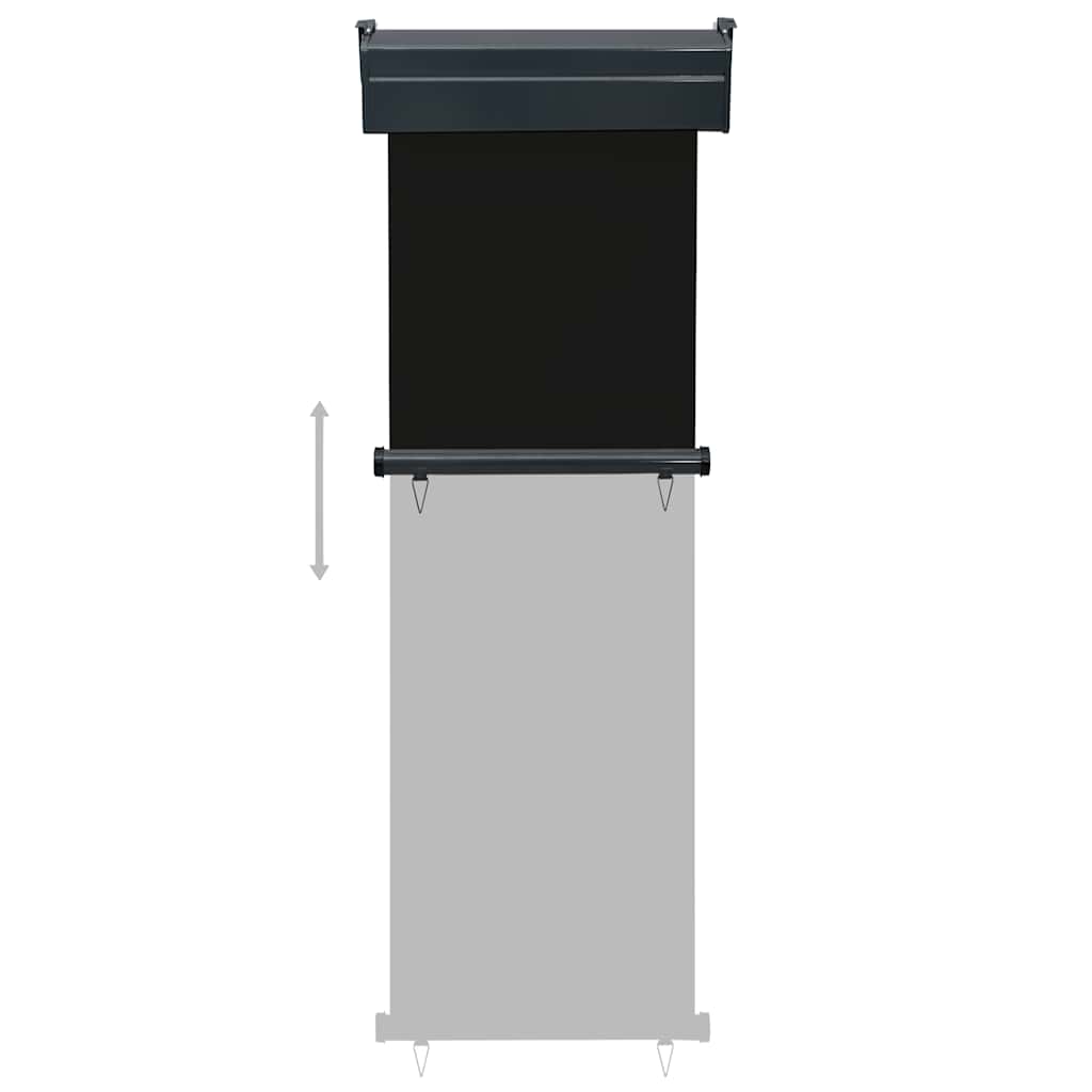 Copertină laterală de balcon, negru, 60 x 250 cm