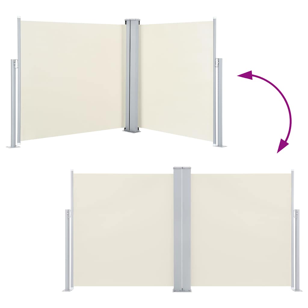 Copertină laterală retractabilă, crem, 120 x 600 cm