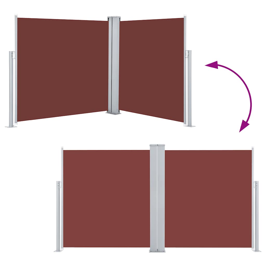 Copertină laterală retractabilă, maro, 120 x 600 cm