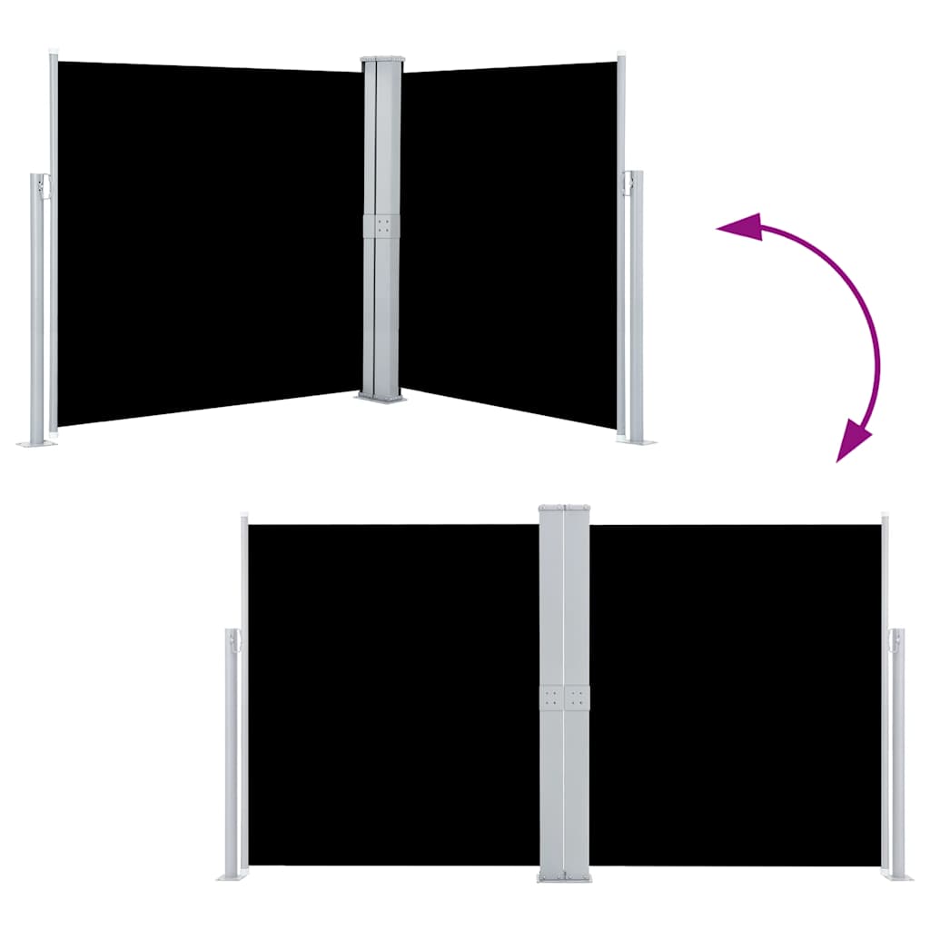 Copertină laterală retractabilă, negru, 140 x 600 cm
