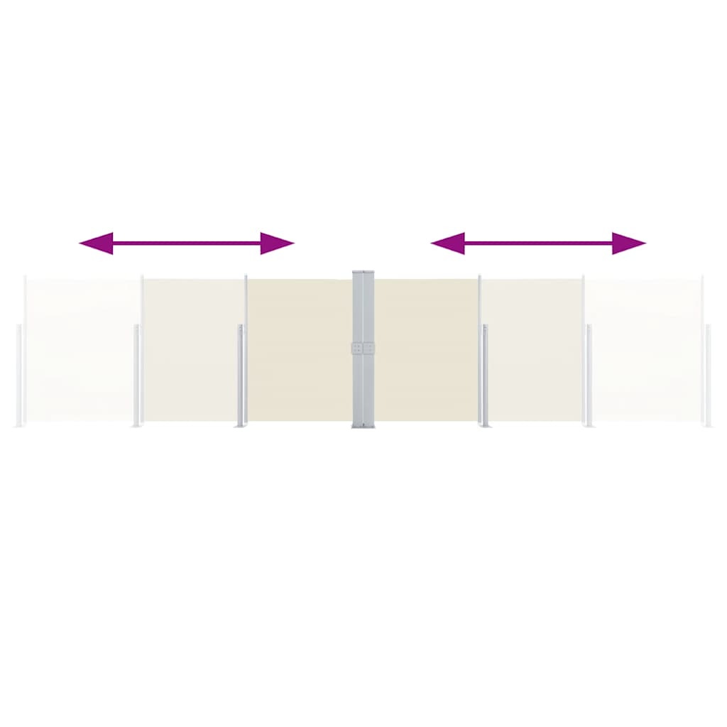 Copertină laterală retractabilă, crem, 140 x 600 cm