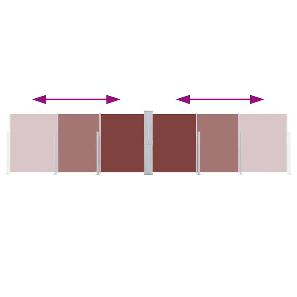 Copertină laterală retractabilă, maro, 140 x 600 cm