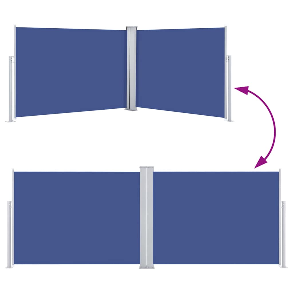 Copertină laterală retractabilă, albastru, 120 x 1000 cm