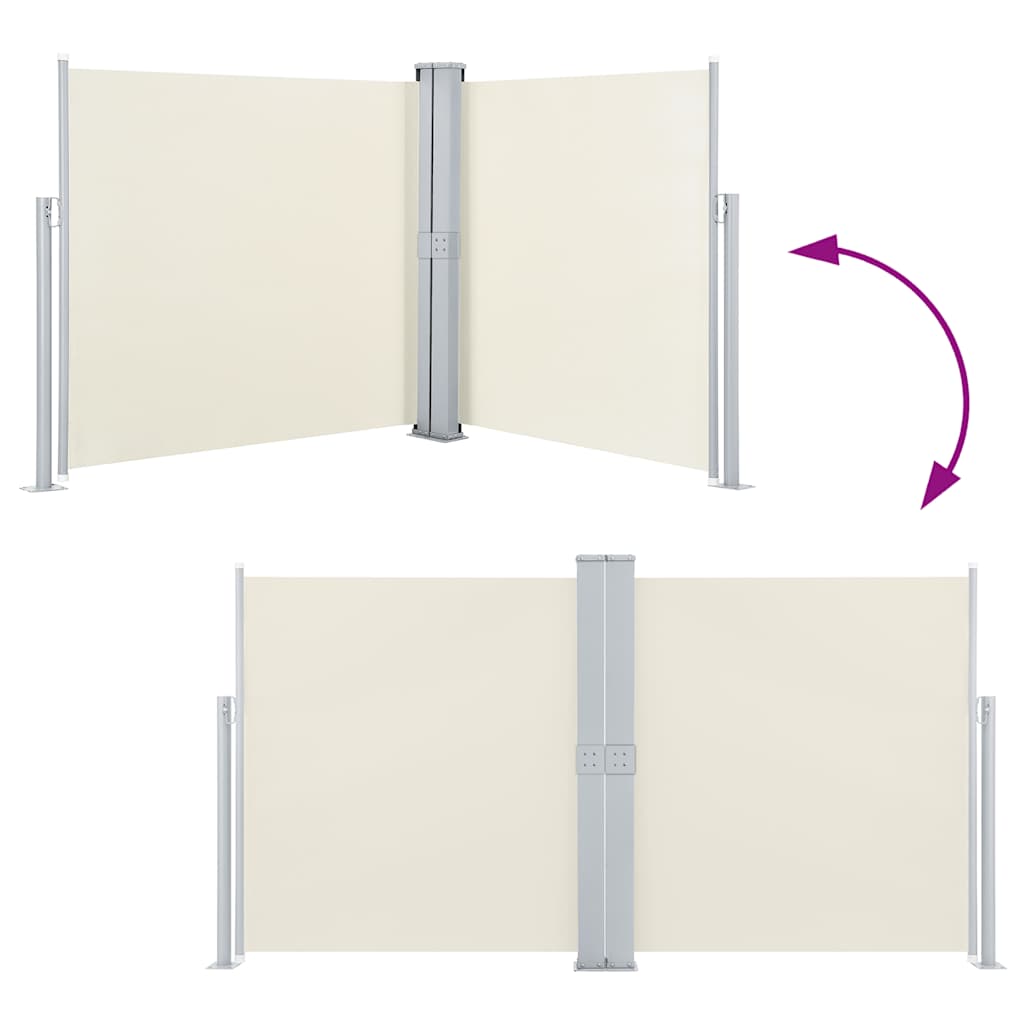 Copertină laterală retractabilă, crem, 140 x 1000 cm