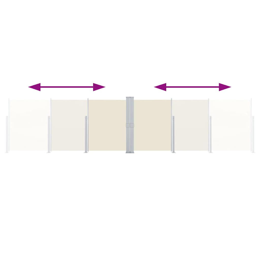 Copertină laterală retractabilă, crem, 140 x 1000 cm