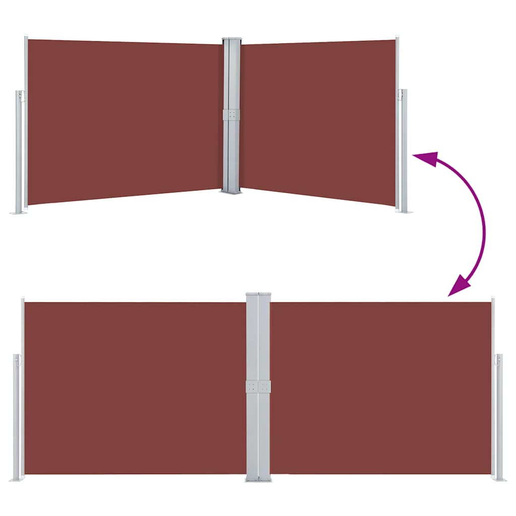 Copertină laterală retractabilă, maro, 140 x 1000 cm