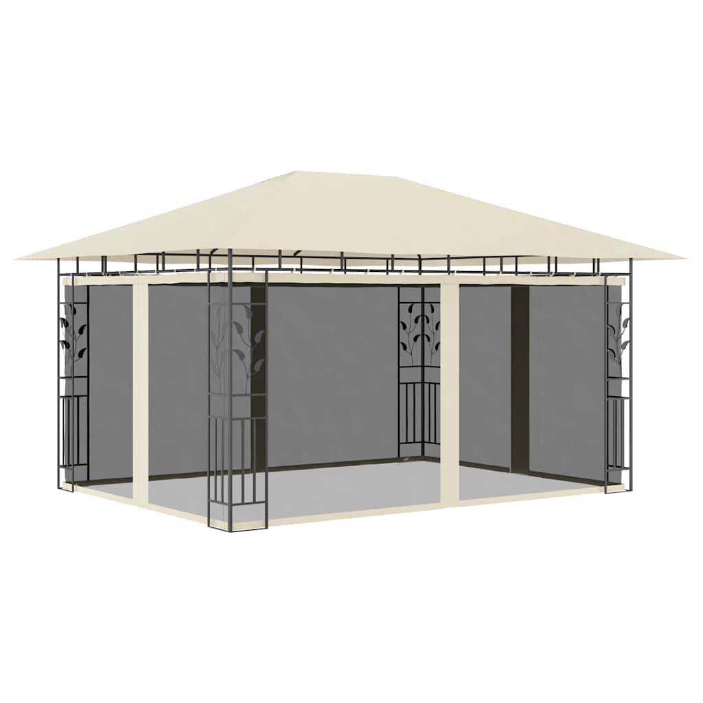 Pavilion cu plasă anti-țânțari, crem, 4x3x2,73 m, 180 g/m²