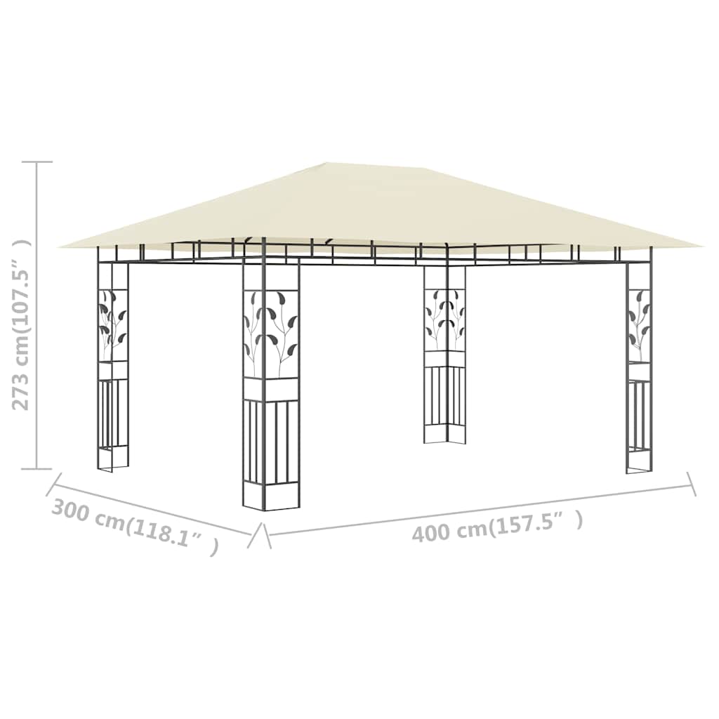 Pavilion cu plasă anti-țânțari, crem, 4x3x2,73 m, 180 g/m²